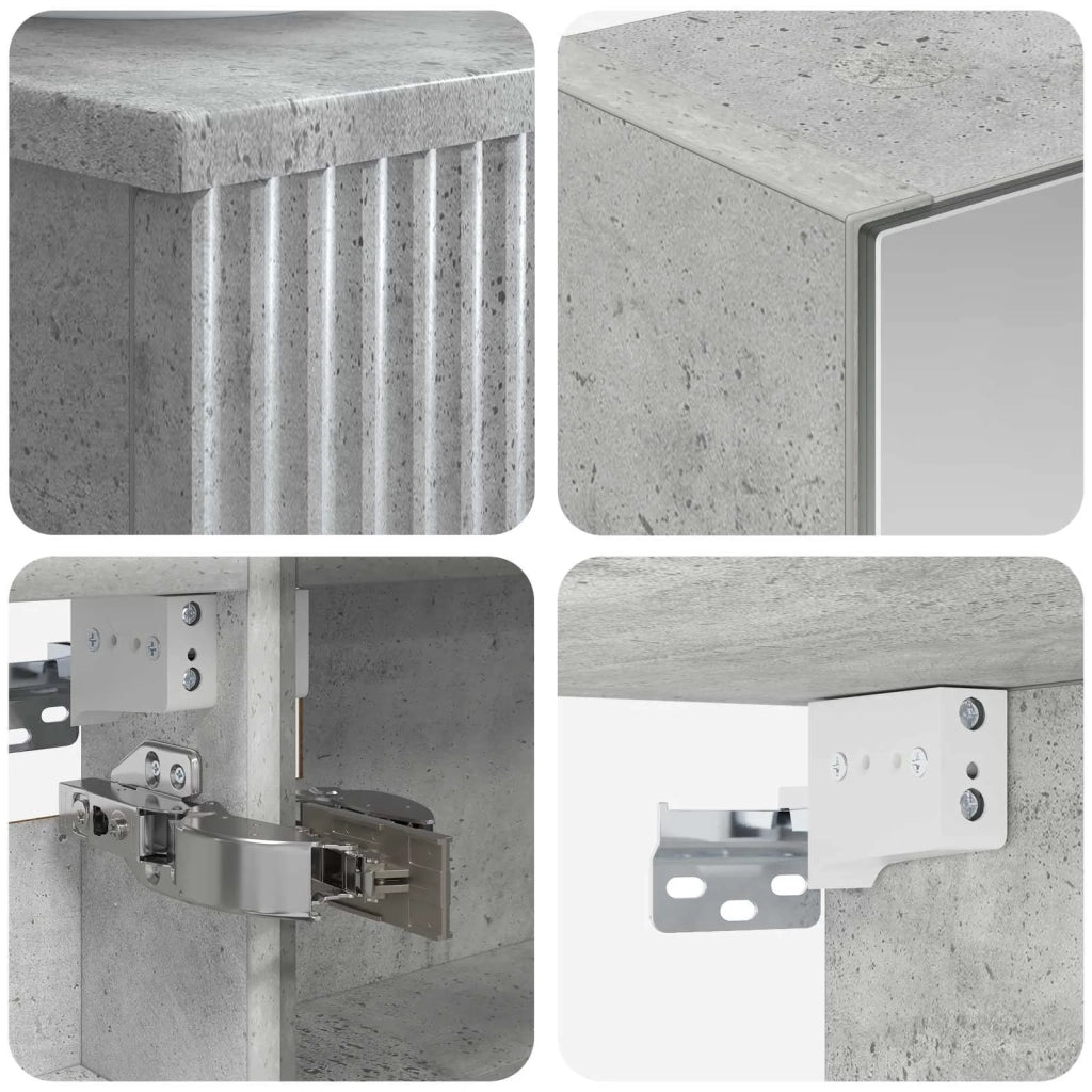 Set di mobili per il bagno 5 pz Grigio Cemento 3407242
