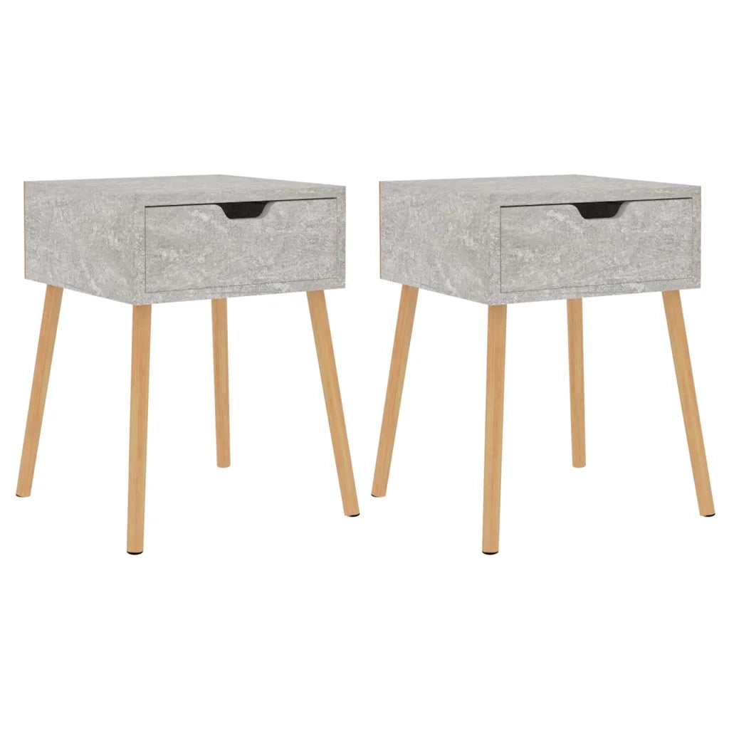 Comodini 2pz Grigio Cemento 40x40x56 cm in Legno Multistrato 326804