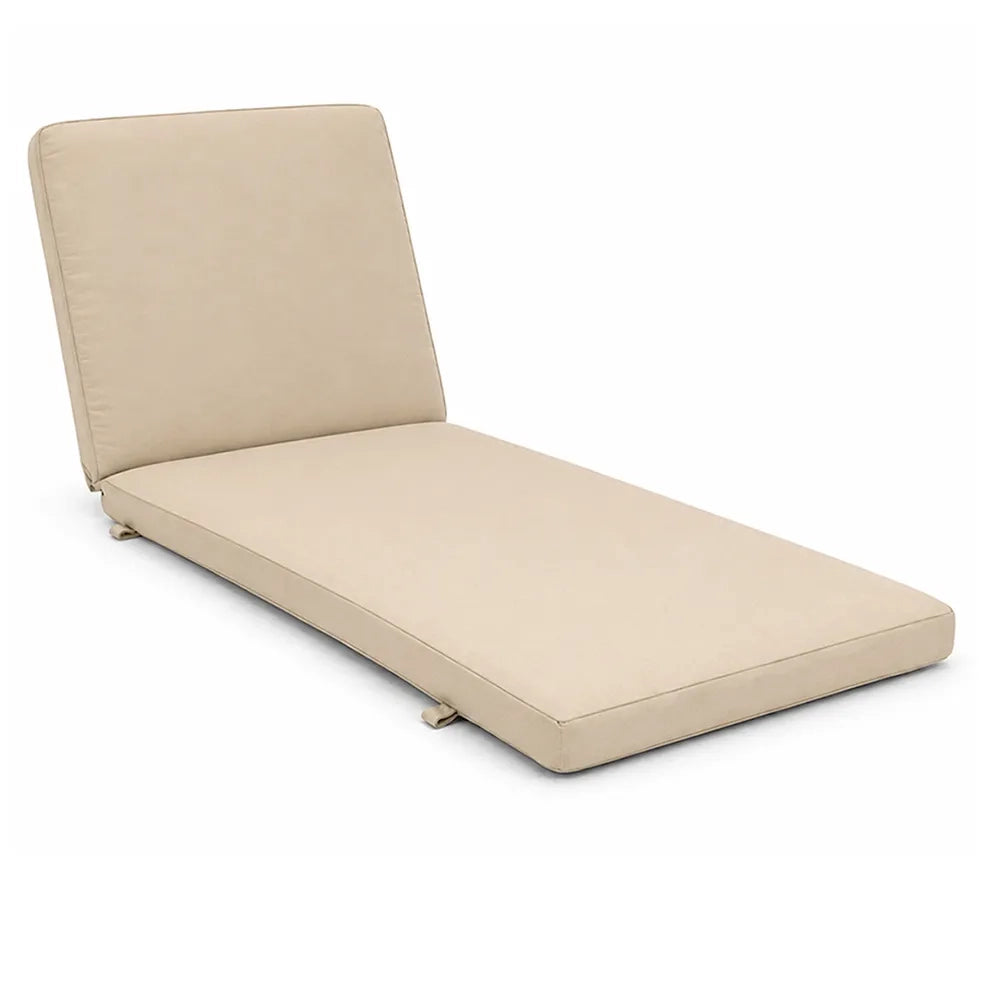 Cuscino per lettino da esterno 192x61 cm con schienale reclinabile e velcro in poliestere – Beige