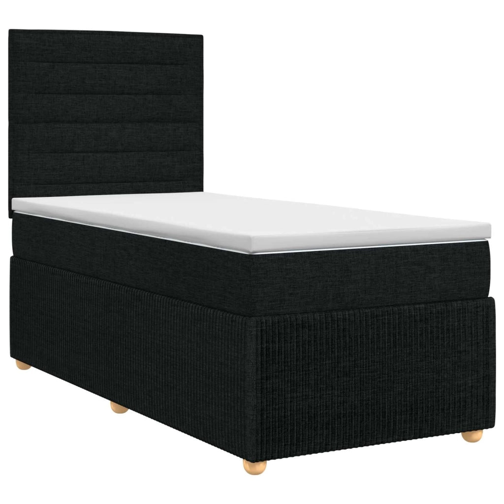 Letto box spring con materasso Nero 80 x 200 cm Tessuto 3454258