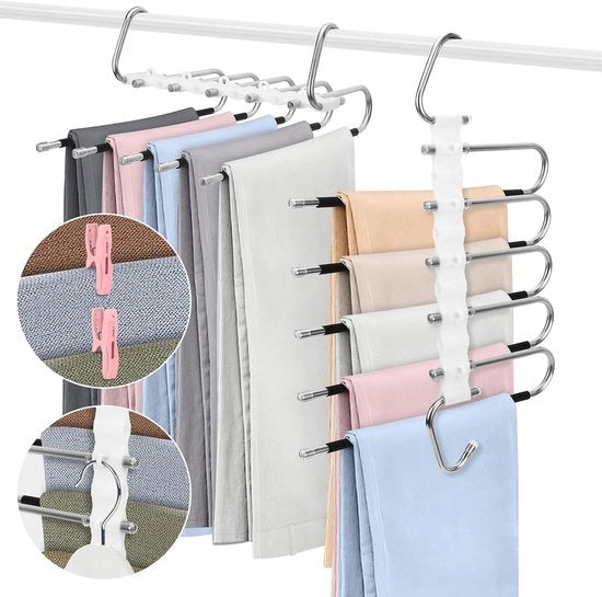 Hanger per abito 2 pezzi - Multifunzionale - Ripiegabile - Spazievitore - In acciaio inossidabile - Adatto per cappotti/scarpe/jeans - Hanger per abito