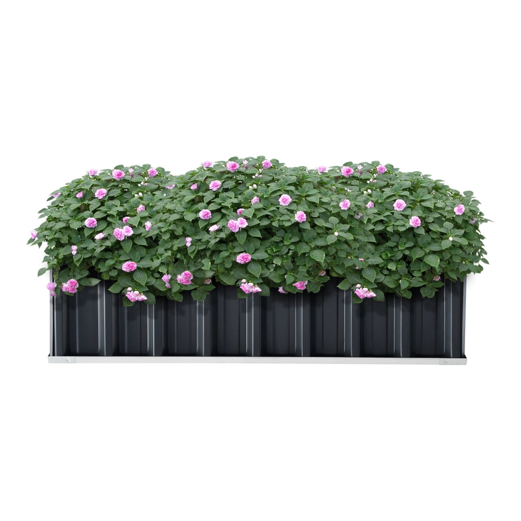 Aiuola Rialzata Zevenaar Bordatura Rettangolare in Acciaio Zincato 118x90x30 cm - Antracite [en.casa]