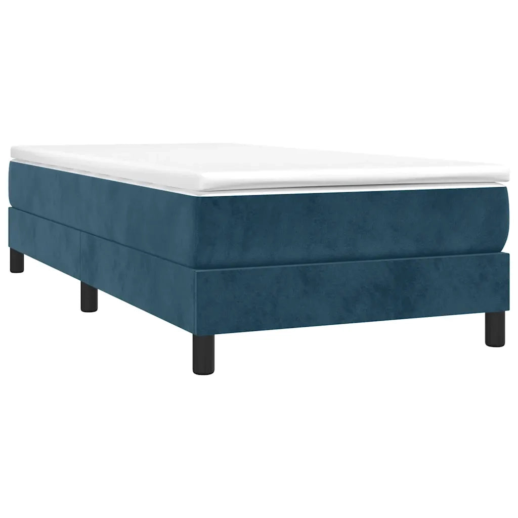 Struttura Letto a Rete a Molle-Giroletto Blu Scuro 90x200 cm in Velluto 778783