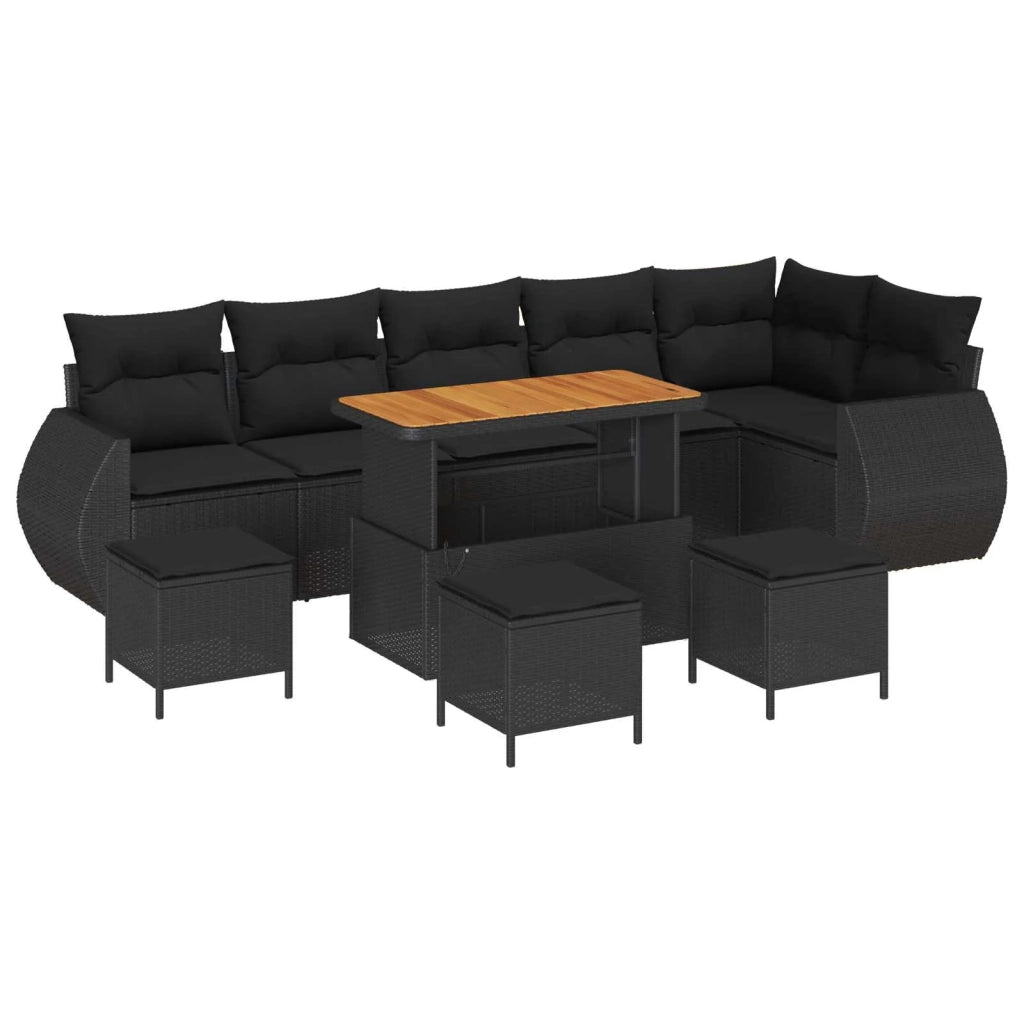 Set Divano da Giardino 10 pcs Nero polyrattan 3361899