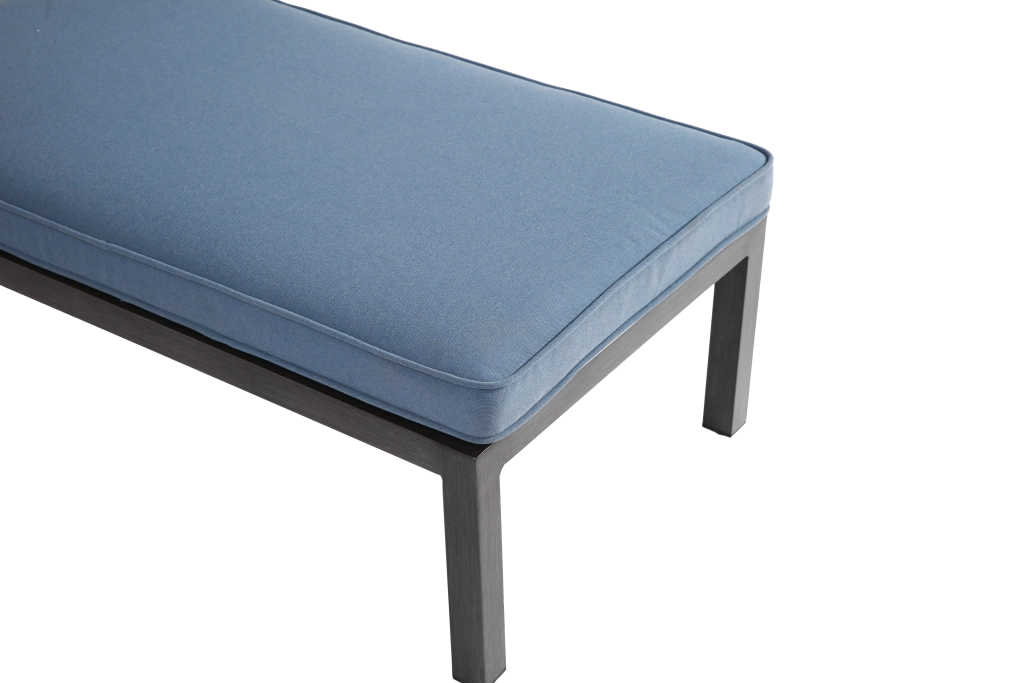 Chaise Longue da Esterno ¨C MINIMAL ¨C Alluminio, Cuscino Blu, Reclinabile
