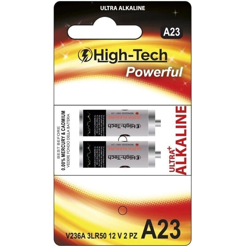 HIGH-TECH SET 2 BATTERIE ALKALINE POWERFUL A23