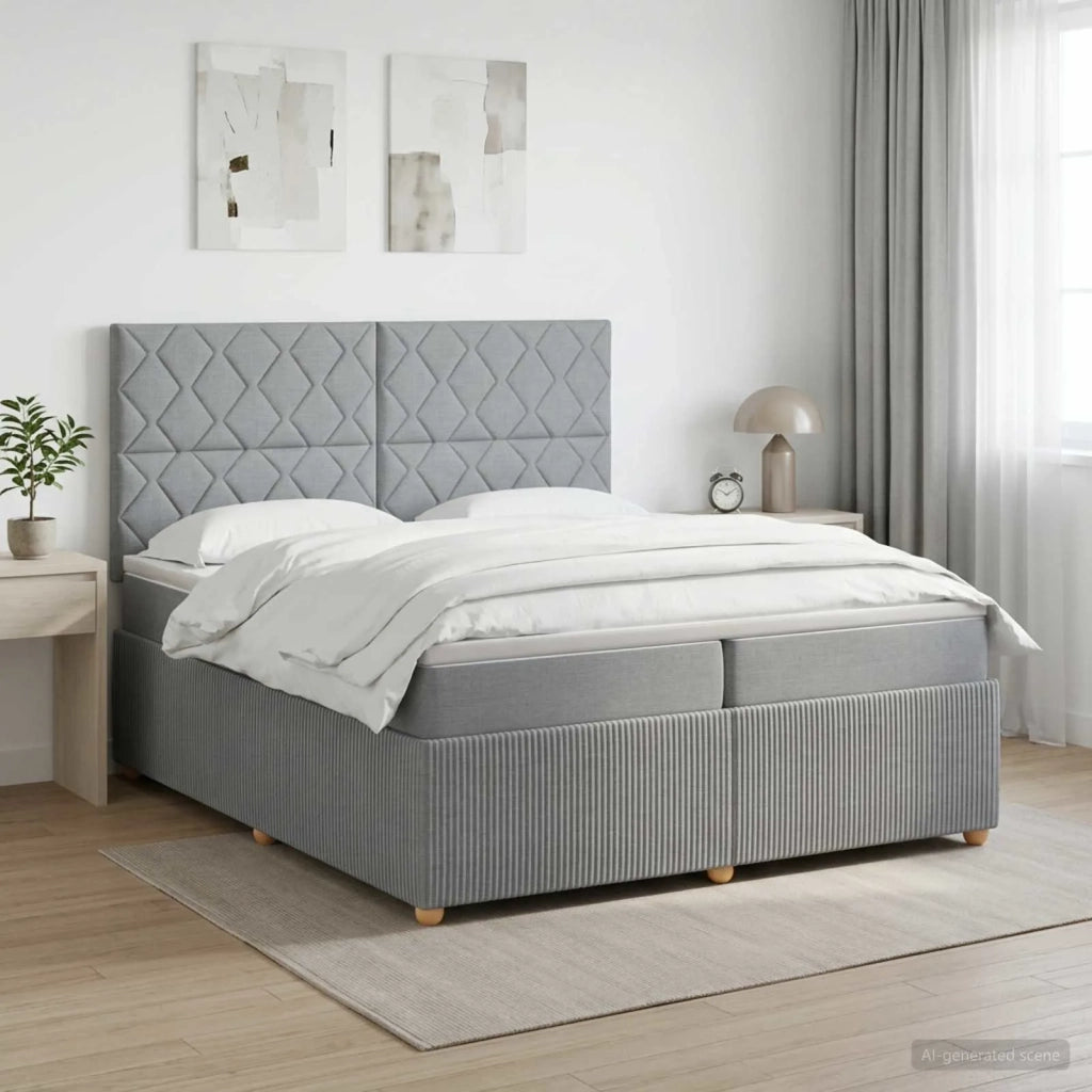 Letto box spring con materasso Grigio Chiaro 200 x 200 cm 3454480