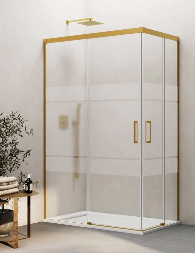 Box doccia ingresso angolare 2+2 THALASSA (BASIC) 110x90 cm Oro vetro serigrafato