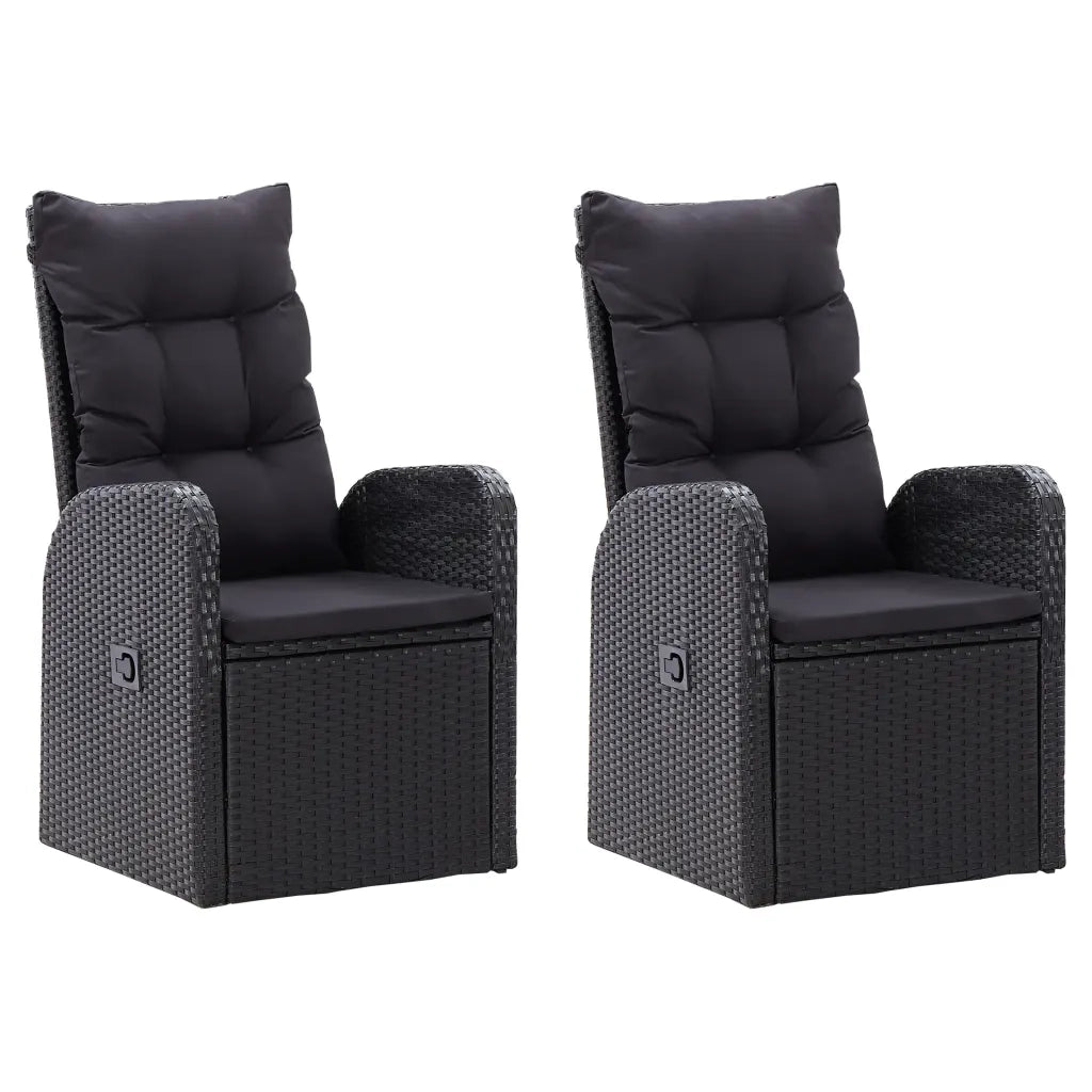 Set da Pranzo da Giardino 9 pz con Cuscini Nero 3099496