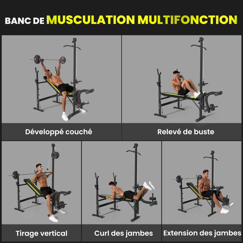Panche multifunzione per allenamento ¨C zephmum ¨C nero e giallo