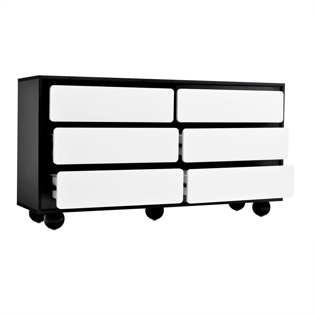 Sideboard moderno con 6 cassetti - Zephmum- 140¡Á38¡Á74,5cm- Design elegante e funzionale