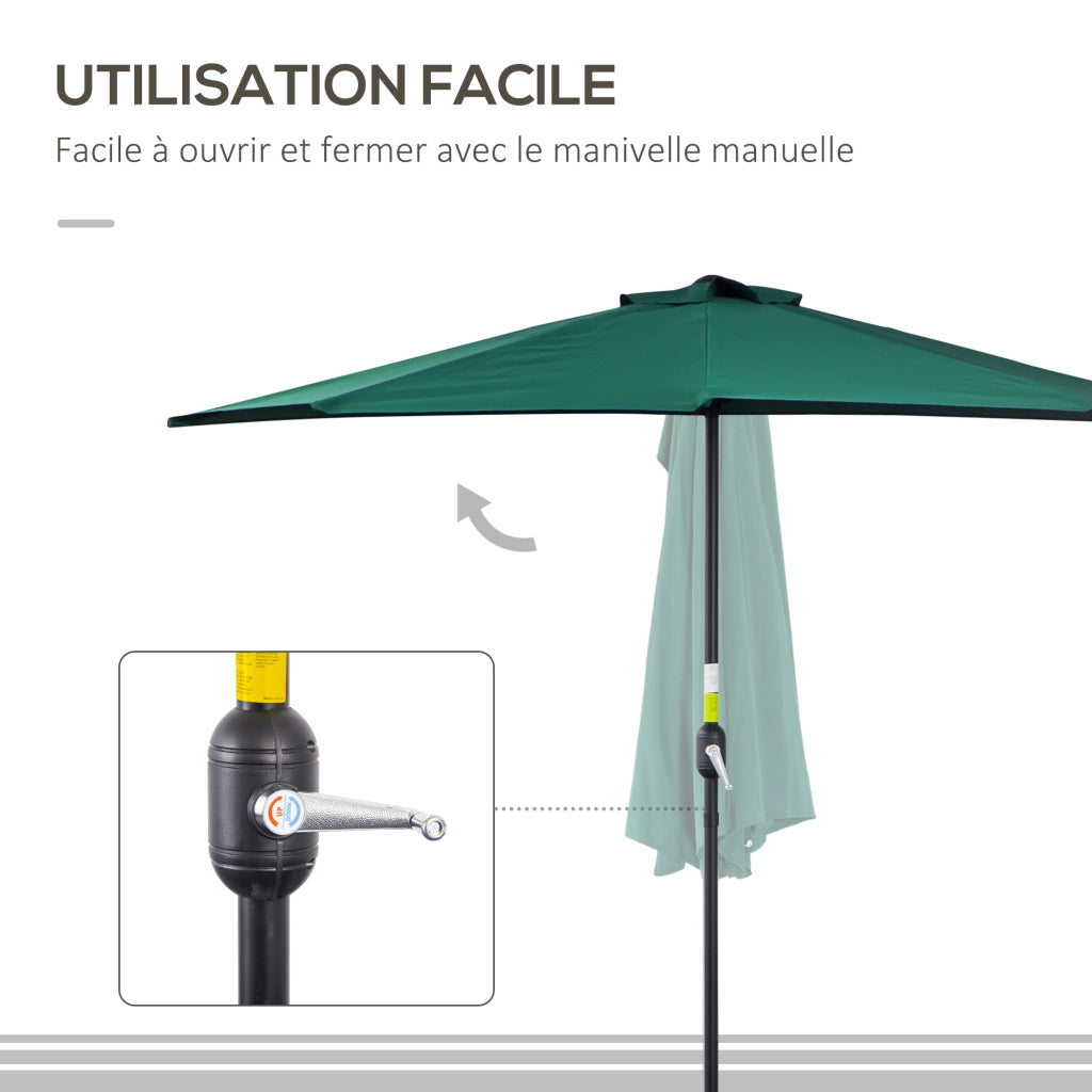Ombrellone da balcone ? 2,7 m ¨C Minimal ¨C verde metallo poliestere