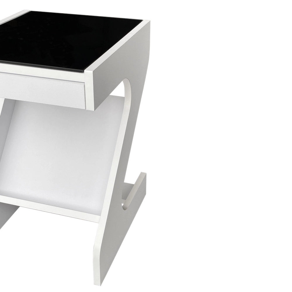 Tavolino da caffè BLAIR (bianco + nero)