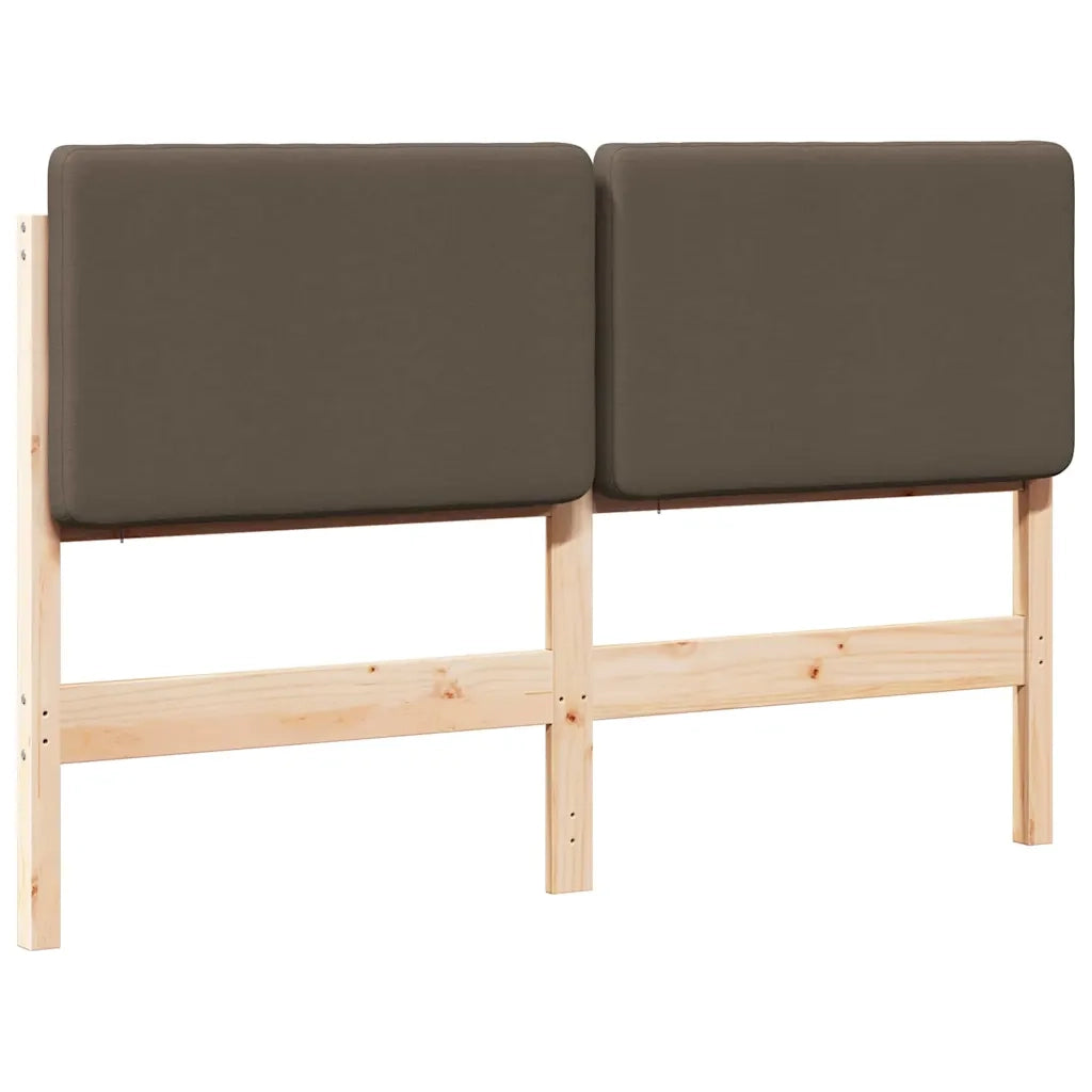 Testiera imbottita-Testiera con Cuscini-Testata Marrone e taupe 140 cm Pino massello 996782