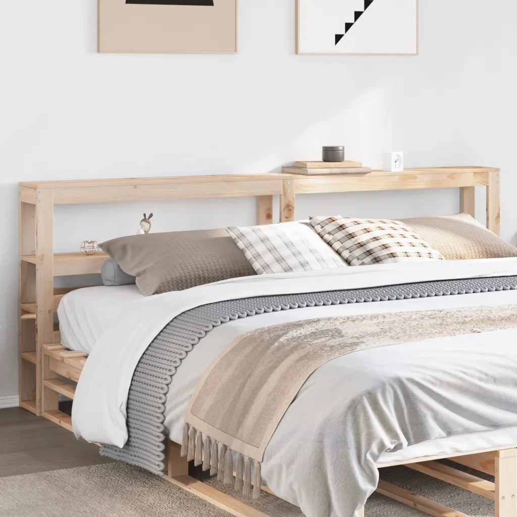 Testiera con Ripiani-Testata contenitore 180 cm in Legno Massello di Pino 306952