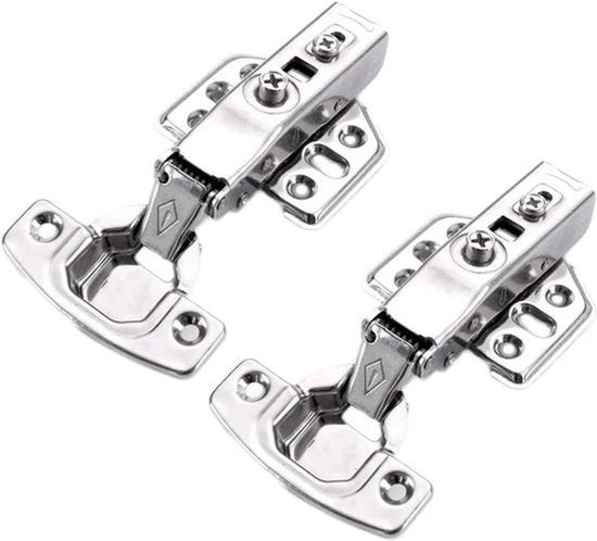 Charniere per armadi – per armadi con pannello porta non che copra il pannello laterale – 2-pack, argento