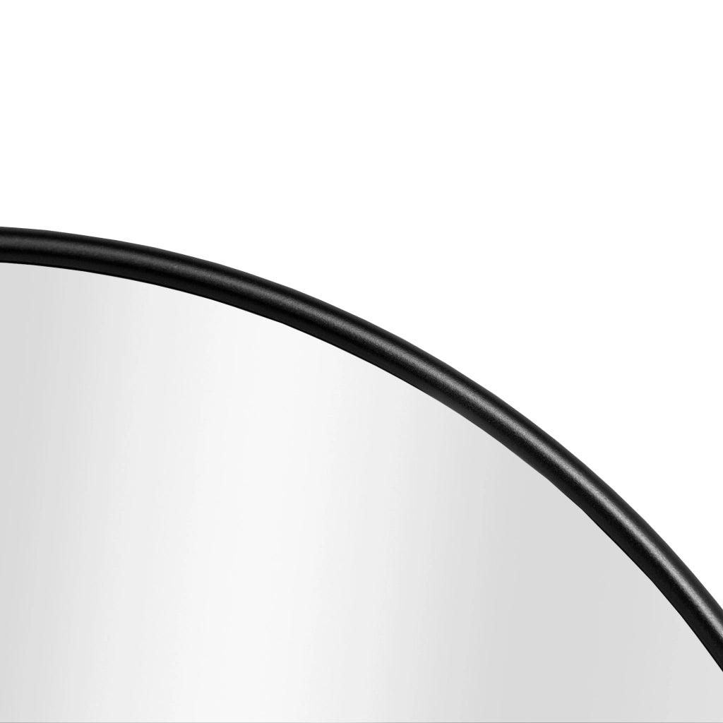 Specchio da Parete Ordona Rotondo Ø 60 cm Nero [en.casa]