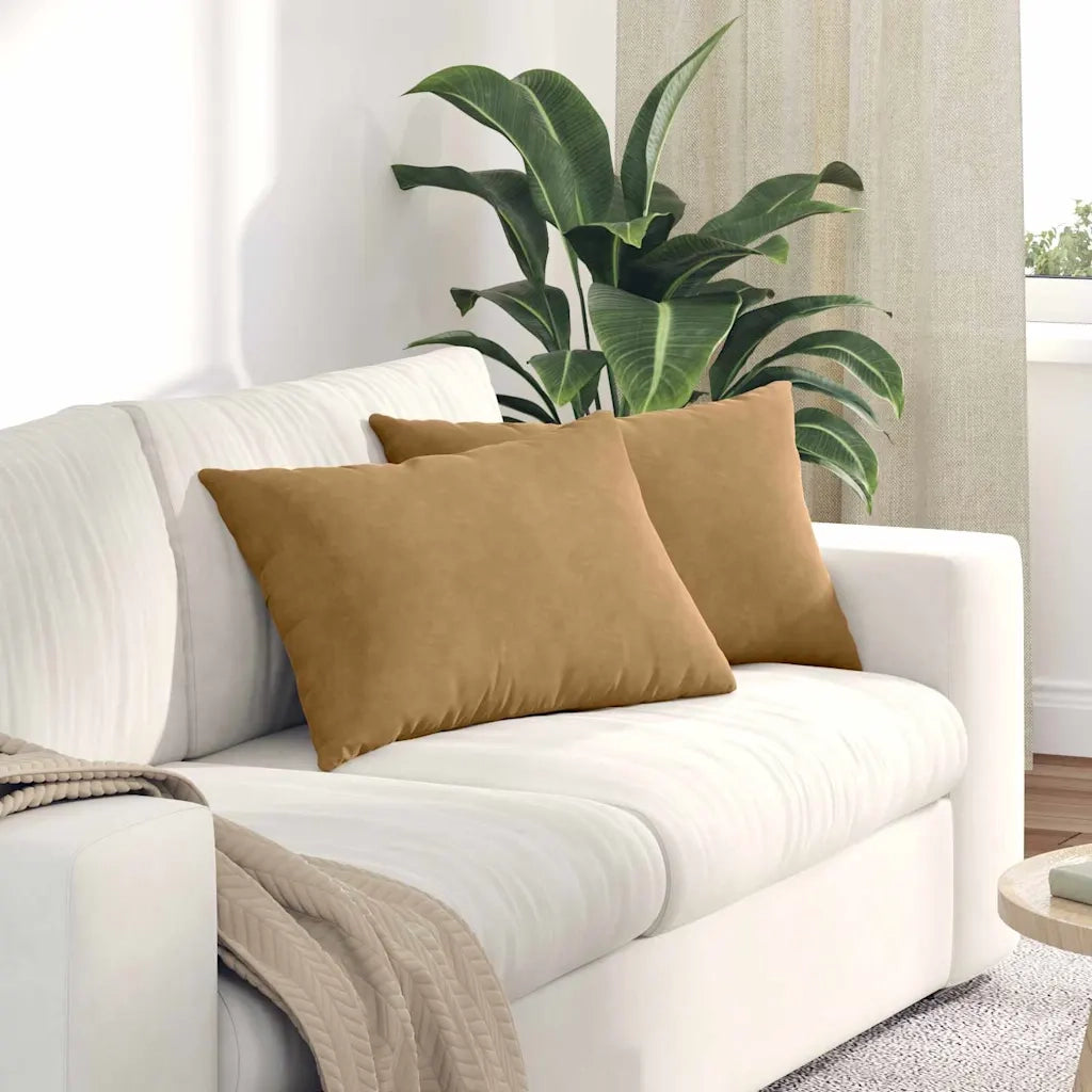 Cuscini da Divano 2 pz | Cuscini per sedie Marrone 60 x 40 cm Tessuto in Cords