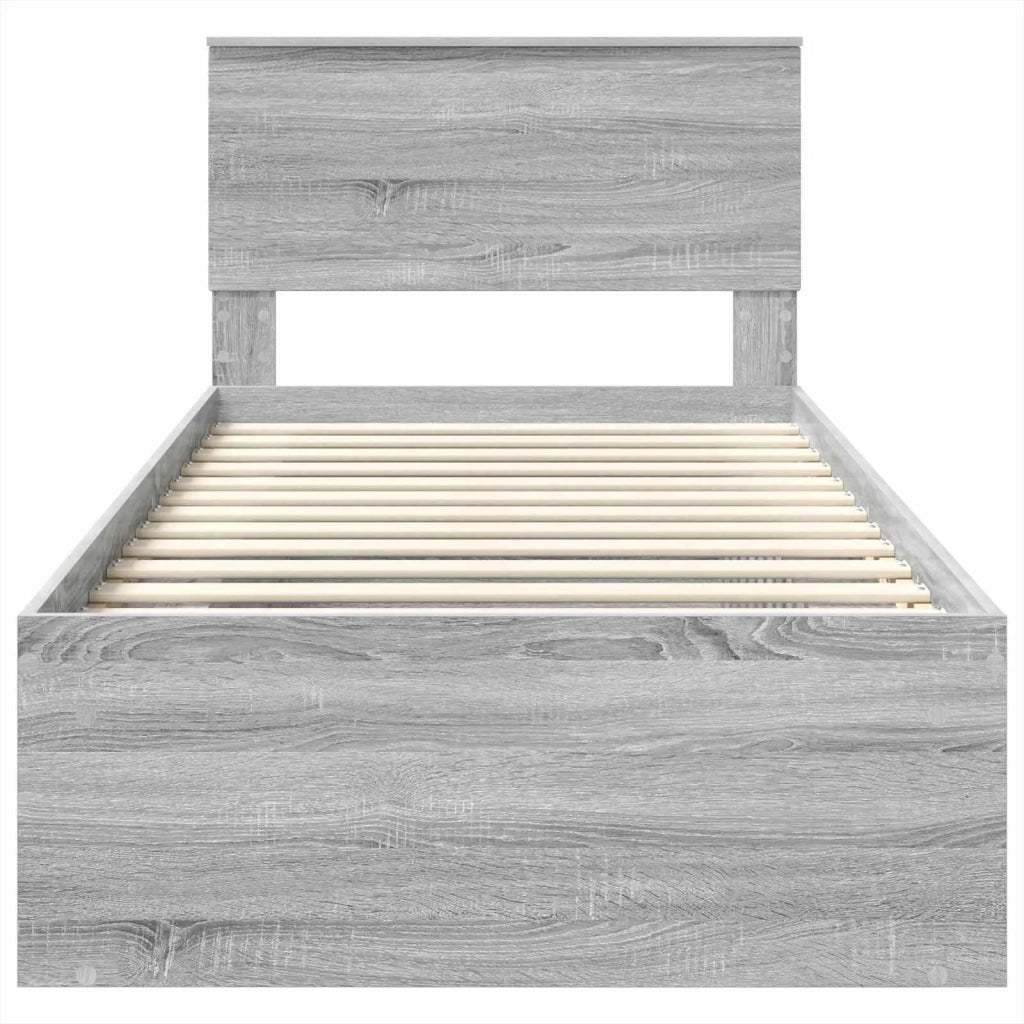Struttura del letto Grigio Sonoma 75 x 190 cm Legno multistrato 3407945