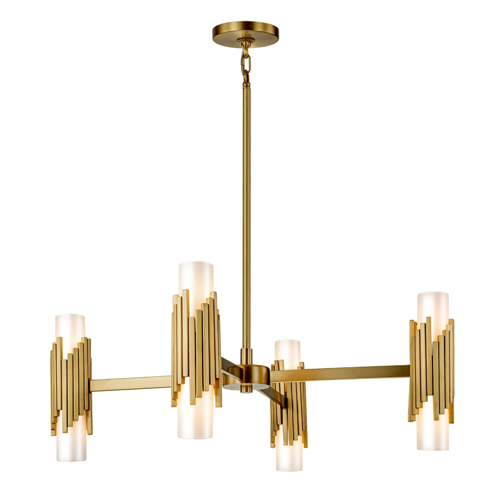 Sospensione Elstead Marvele 8xE14 ottone opale anticato