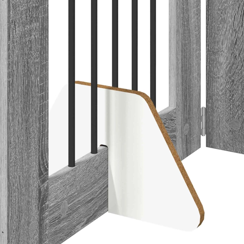 Cancello per cani con supporti 2 pz Grigio Sonoma 60 x 80 cm CFW2579777