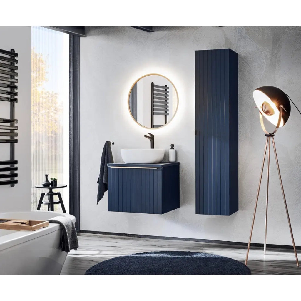 Specchio bagno LED rotondo nero 80x80 cm design