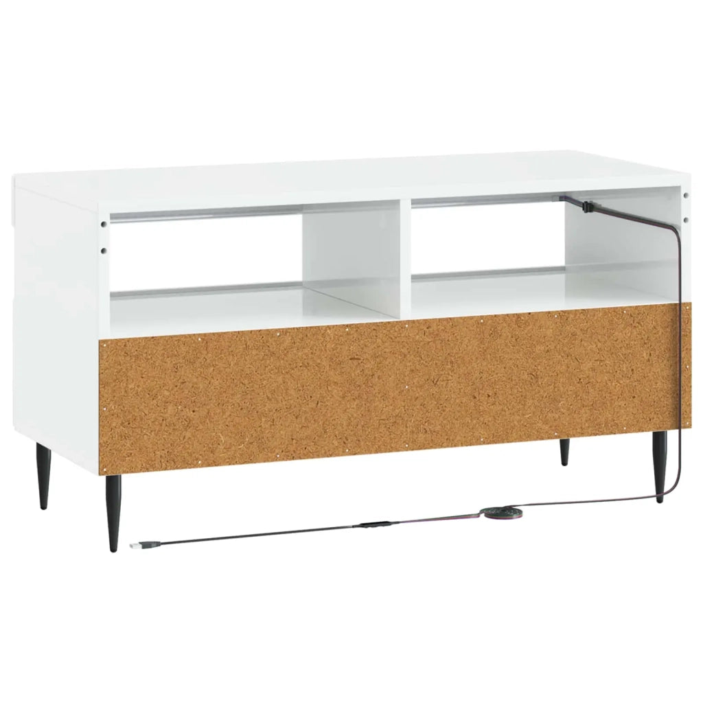 Mobile TV LED Bianco Lucido Legno ingegnerizzato 896559