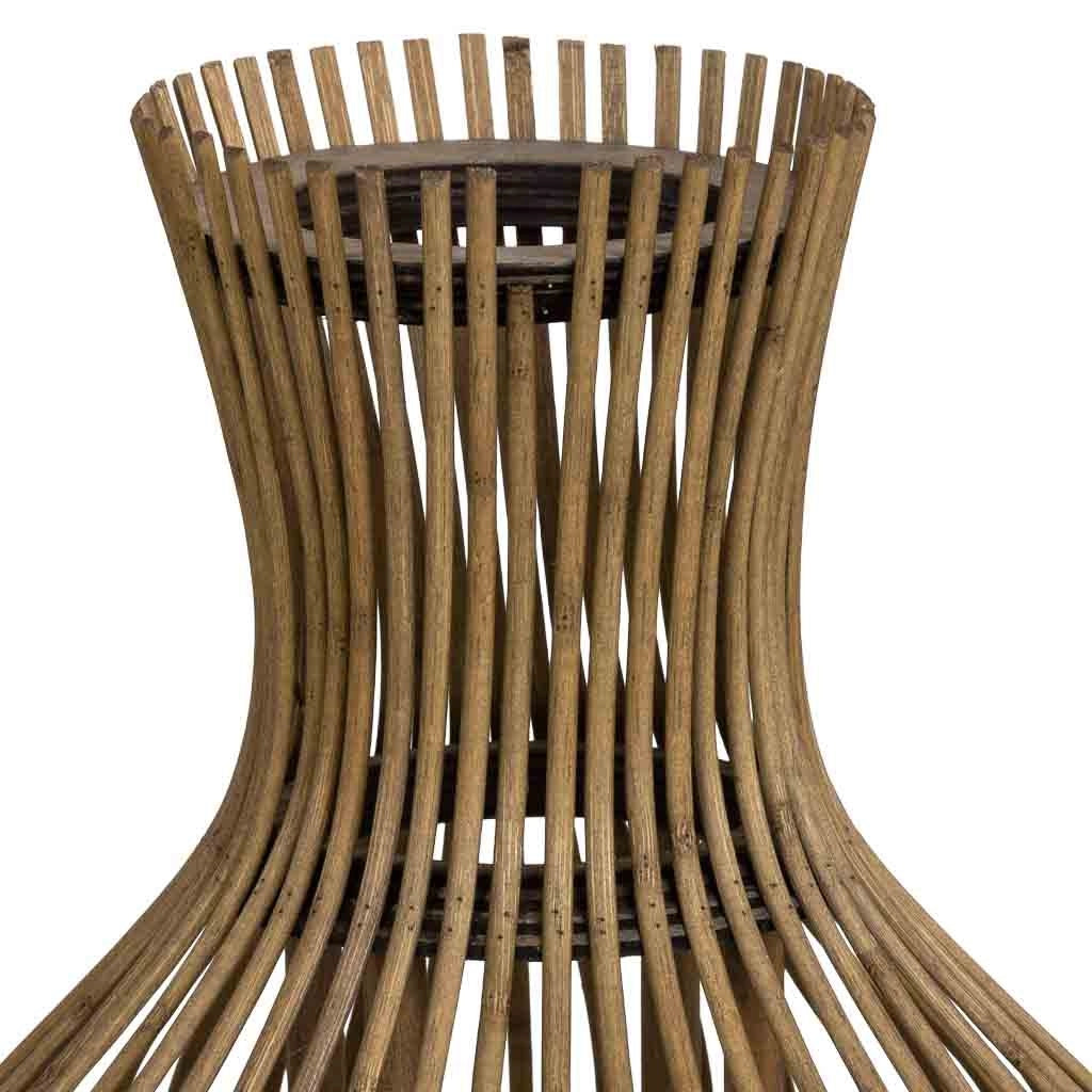 Portacandele in bambù con candela LED marrone, D29x35h cm