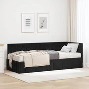 Struttura Letto Angolare con Materasso 2 pcs Nero Velluto