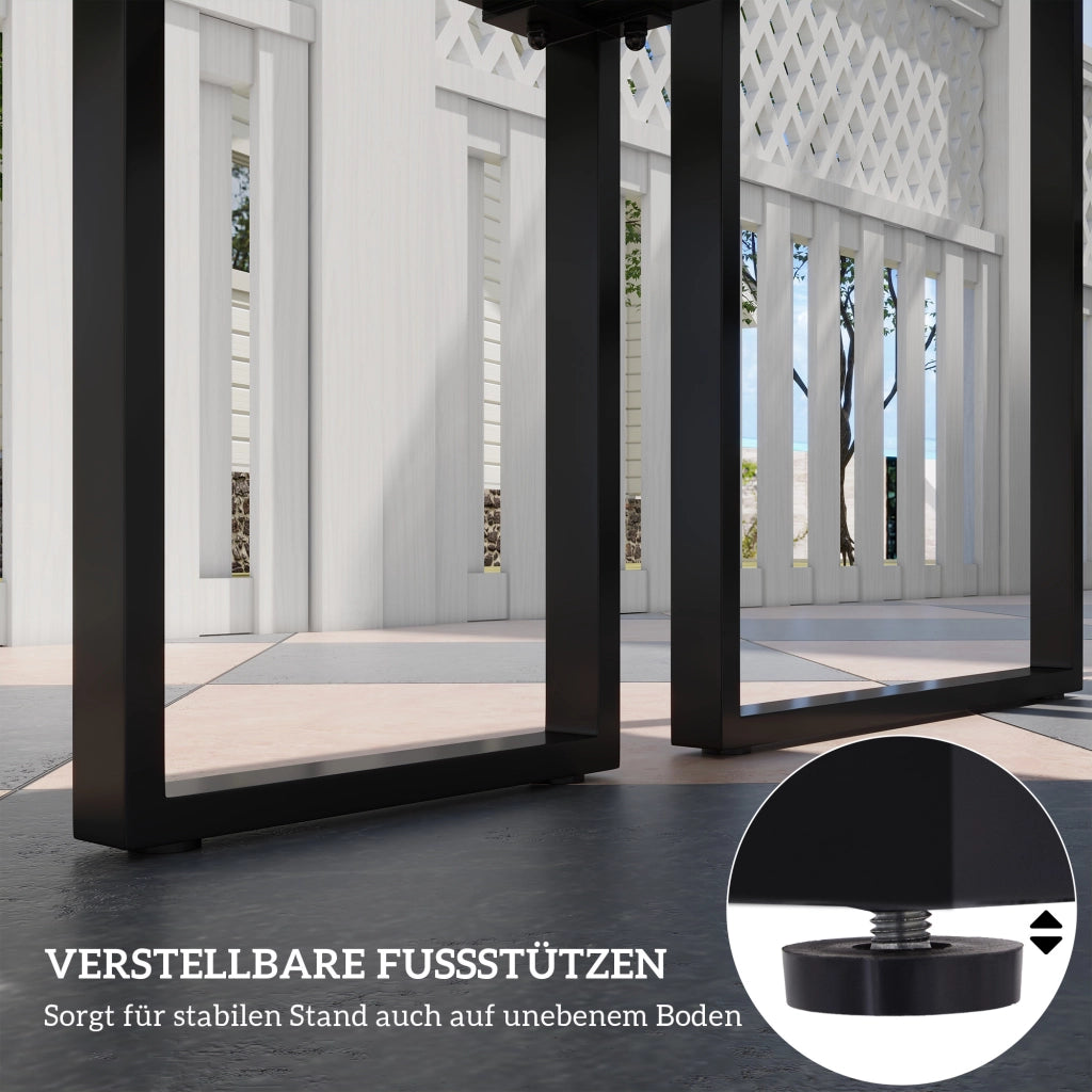 Set Giardino 4 Posti con Tavolo e 2 Panche ¨C Minimal ¨C Metallo Nero