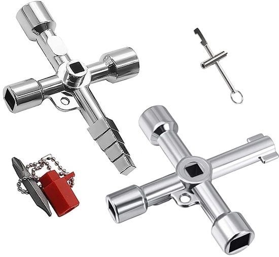 Chiave a tre in uno 3-in-1 - Chiave a doppia barba - Chiave quadrata - Chiave a tre lati - Chiave multifunzionale - Materiale duraturo
