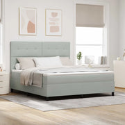 Letto a Sorgente LED Grigio chiaro 180 x 200 cm Tessuto