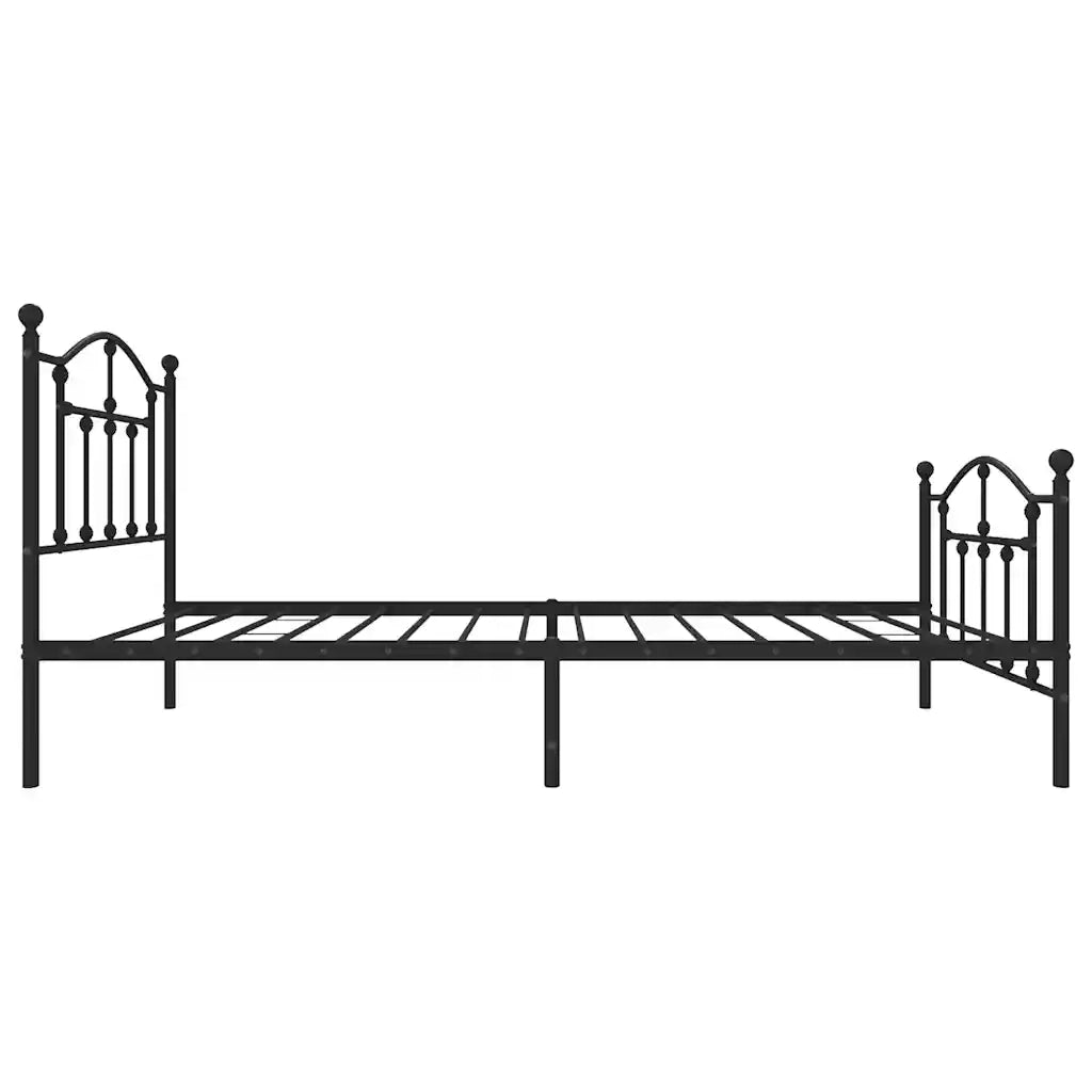 Giroletto con Testiera e Pediera Metallo Nero 90x200 cm