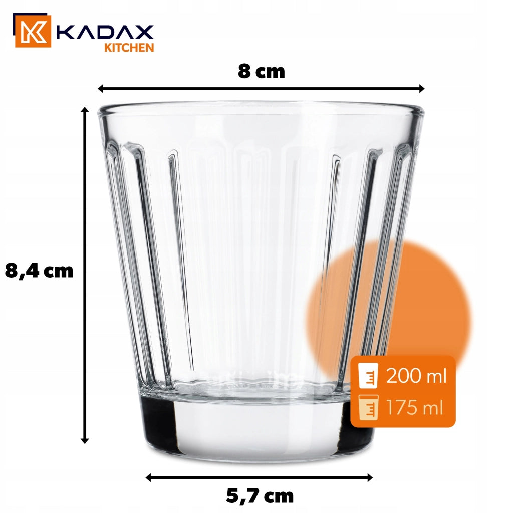 Bicchieri KADAX per bevande, whisky, succhi di frutta, set da 4 bicchieri, 175 ml