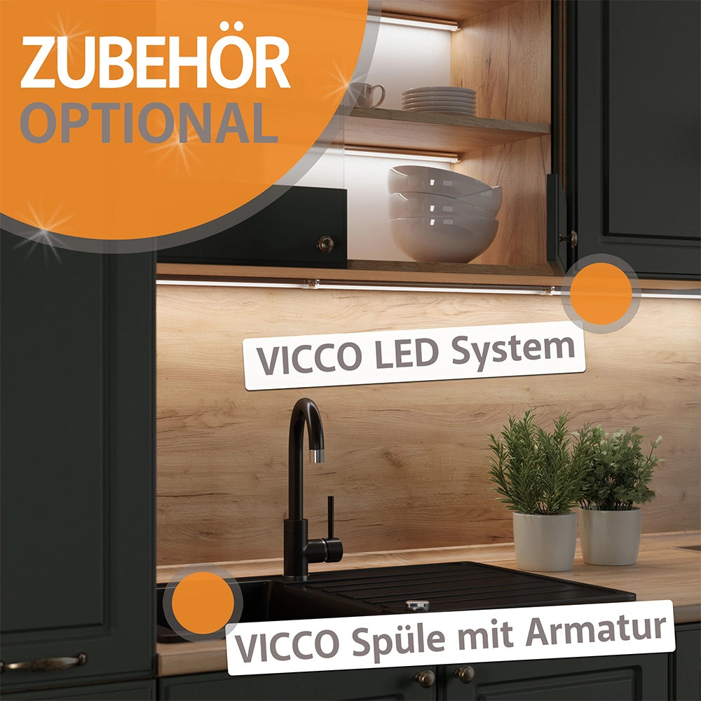 Vicco Cucina componibile Antracite 240 cm , PL Marmo