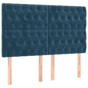 Testiera | Testata Blu Scuro 160x7x118/128 cm Velluto