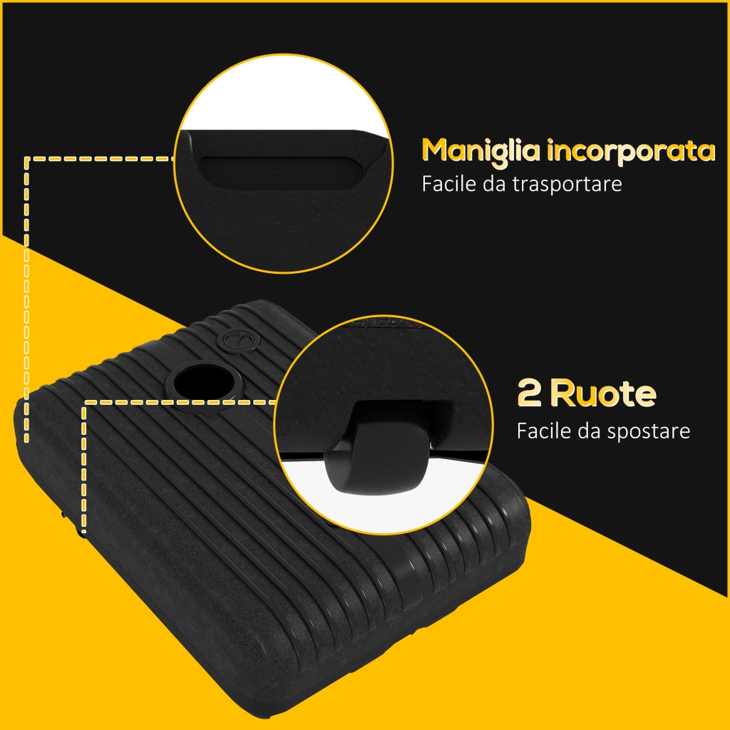Base Ombrellone Riempibile con Acqua e Sabbia ¨C Minimal ¨C 80x60 cm, Nero