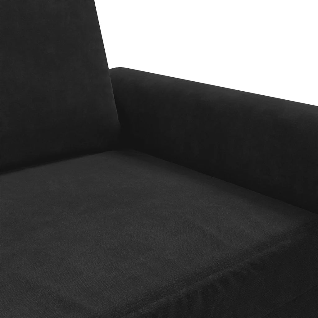 Divano a 2 Posti-Sofa 2 Posti Nero 120 cm in Velluto 747003