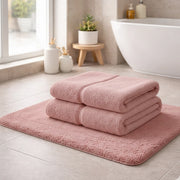 Sanenere, set di Asciugamani 100% Cotone set da 2, Rosa