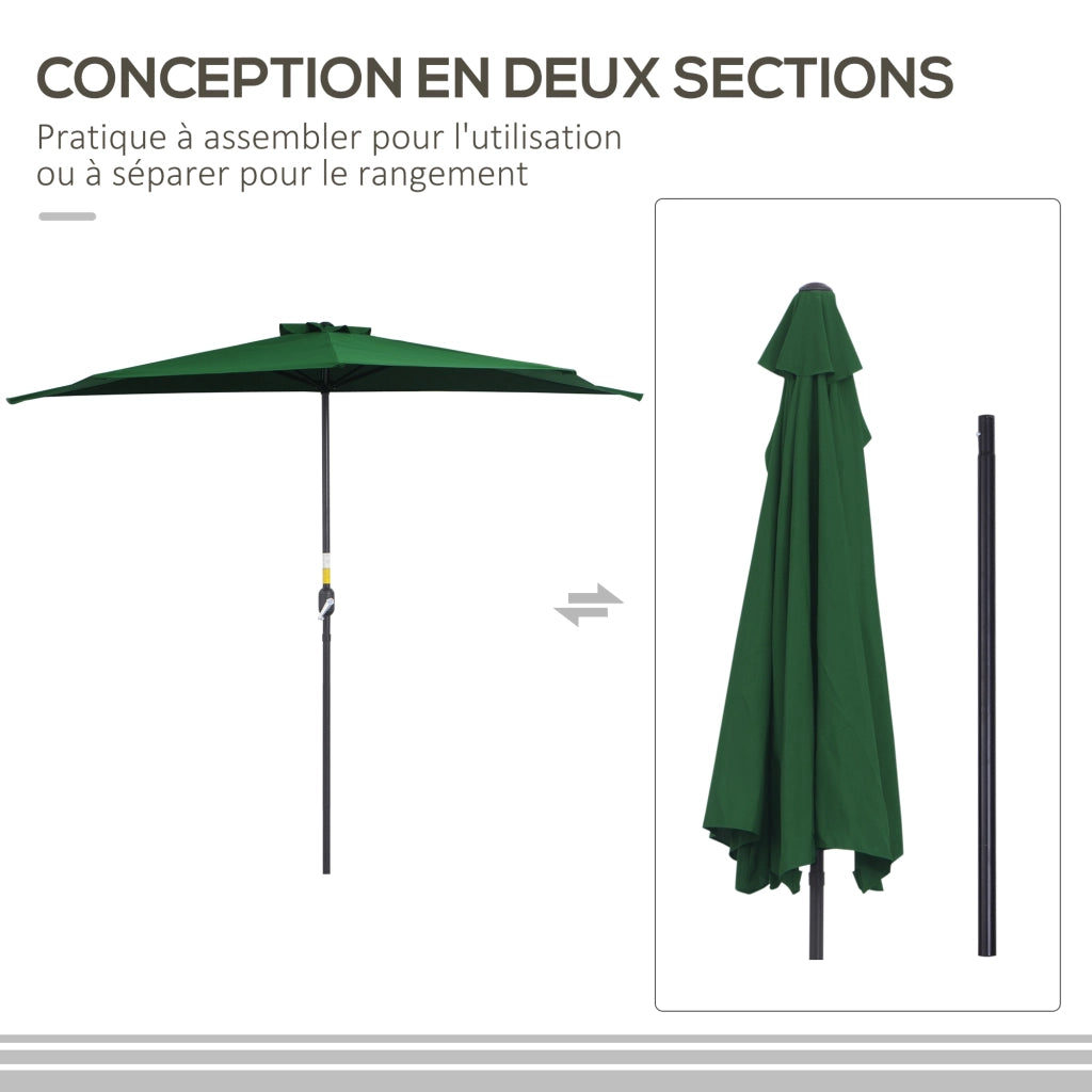 Parasole per balcone ¨C zephmum ¨C verde 2.93x1.5x2.49m