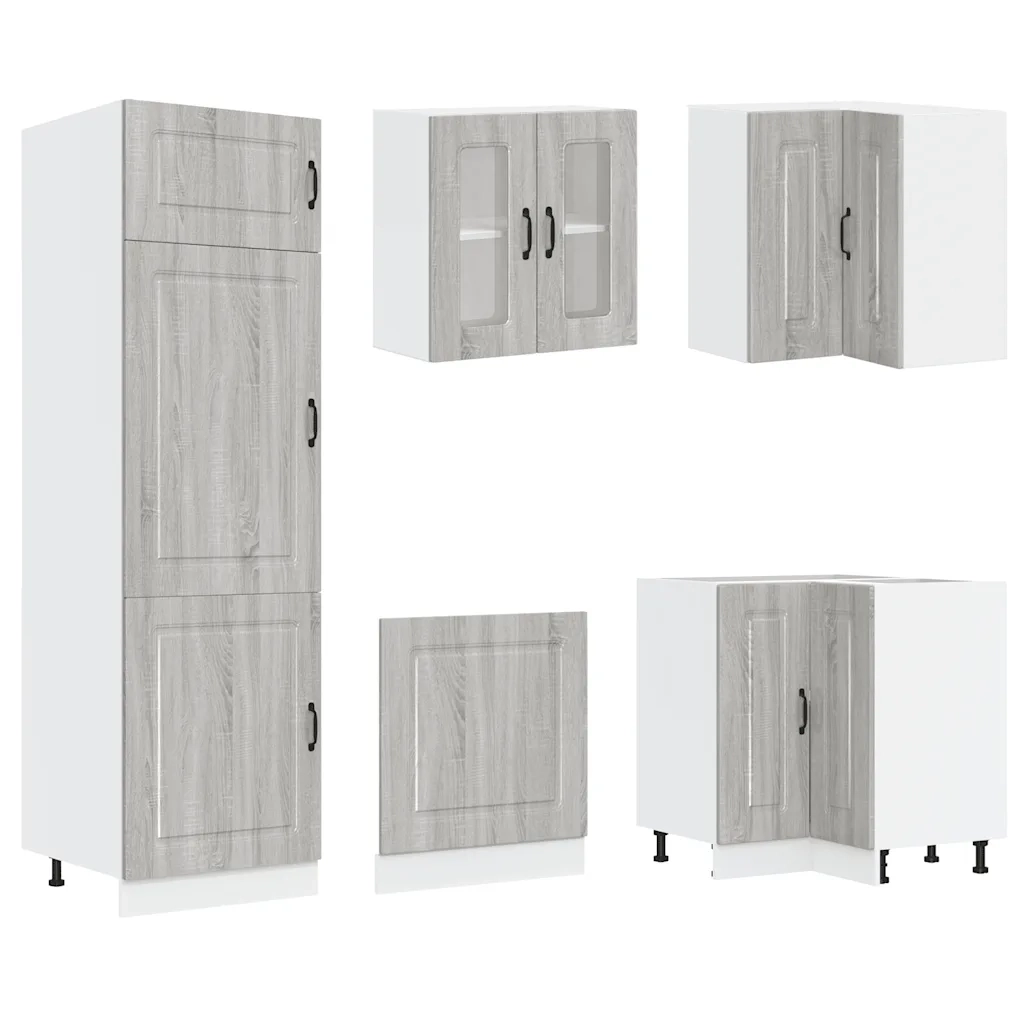 Set Mobili da Cucina 14 pz Kalmar Grigio Sonoma in Truciolato 3314977