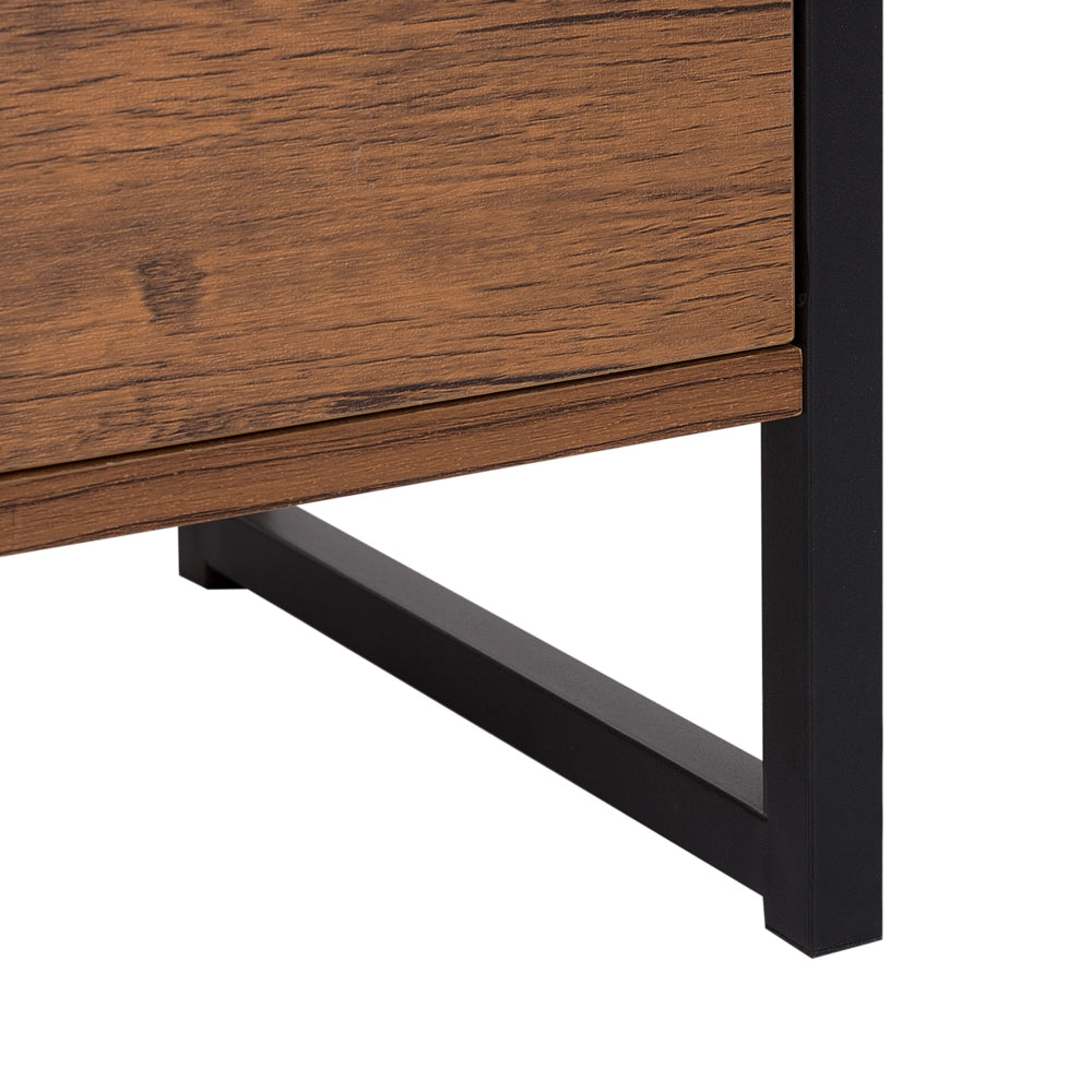 Libreria con Cassetti Legno Scuro Cornice Nera 158 x 61 cm Industrial