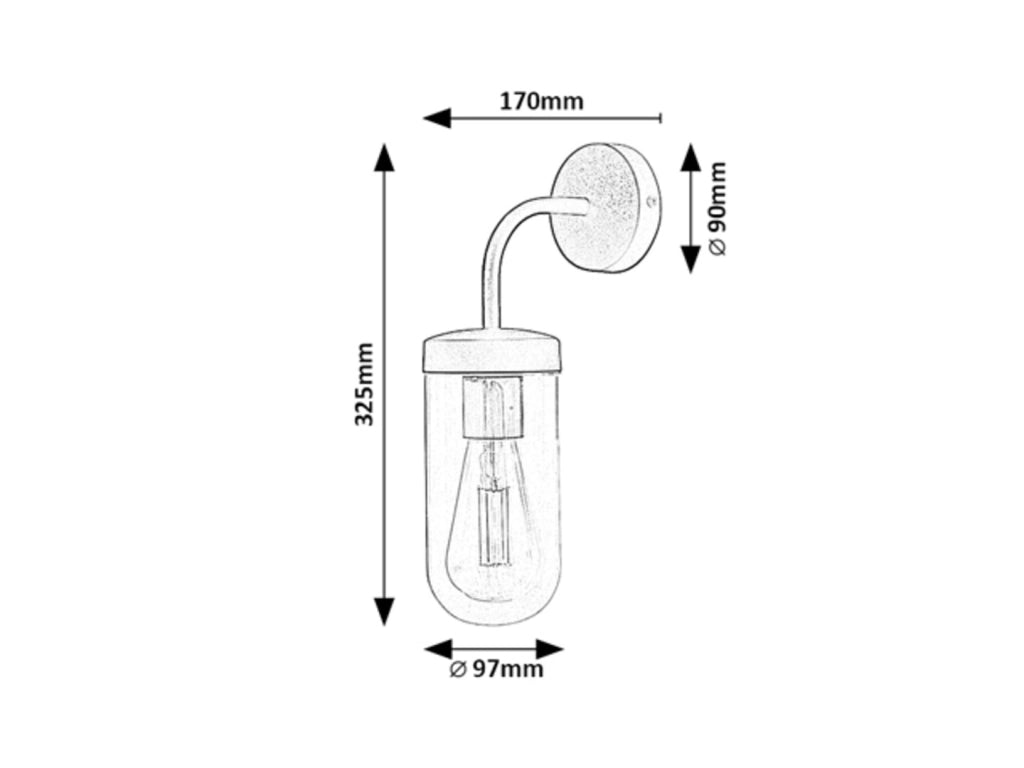 Applique bagno E27 cromata vetro IP44 Rabalux Yago 3309
