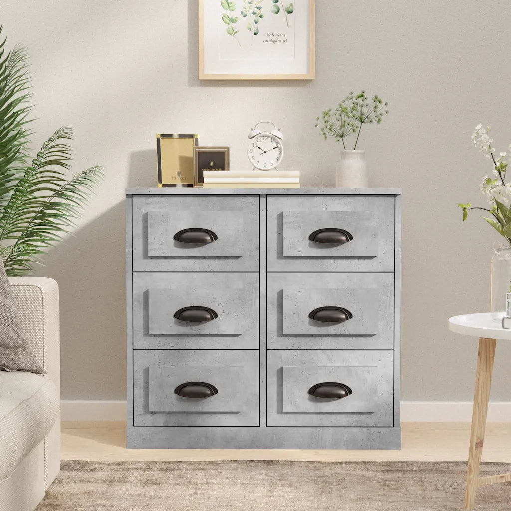 Credenza | Madia | Buffet da pranzo | Armadio da pranzo Grigio Cemento 70x35,5x67,5 cm in Legno Multistrato