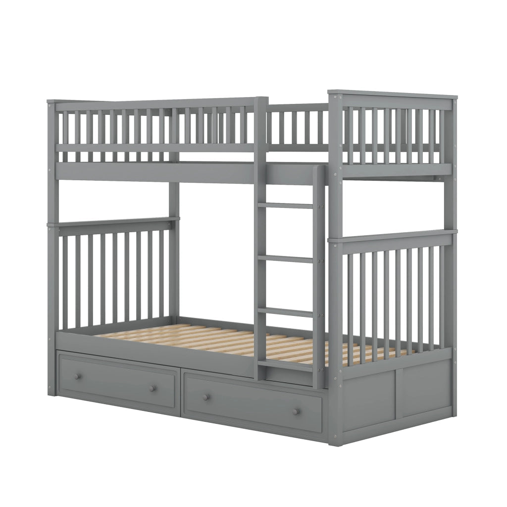 Letto a Castello con Cassetti Cabrio ¨C MINIMAL ¨C Grigio 90x200