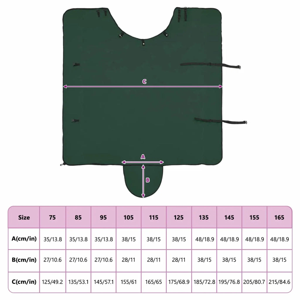 Coperta per Cavalli Verde scuro completo 155 cm Poliestere 42013285