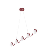 Lampada sospesa SINUS 5xG9 bordeaux bianca Emibig