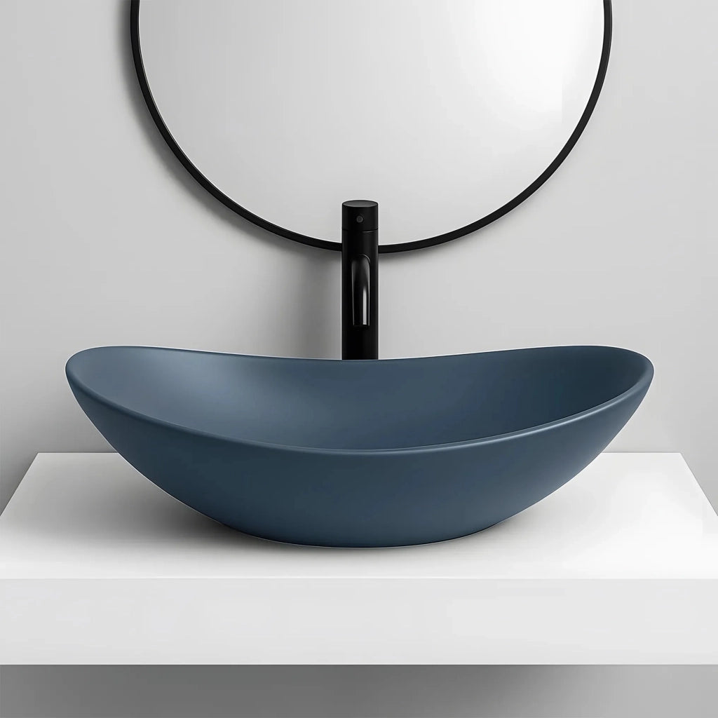 Lavabo Da Appoggio Rea Royal Blueberry Matt