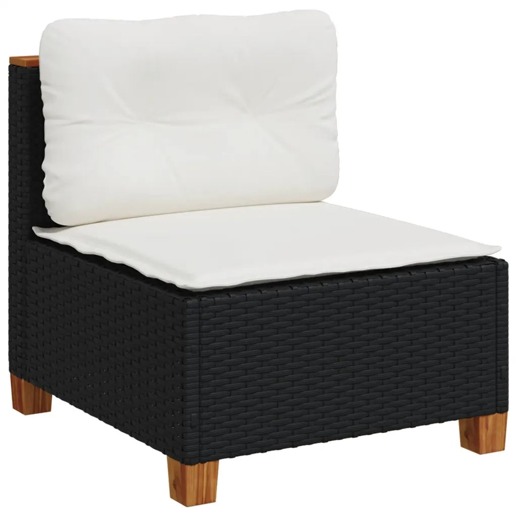 Set Divani da Giardino con Cuscini 7pz Nero Polyrattan 3261881
