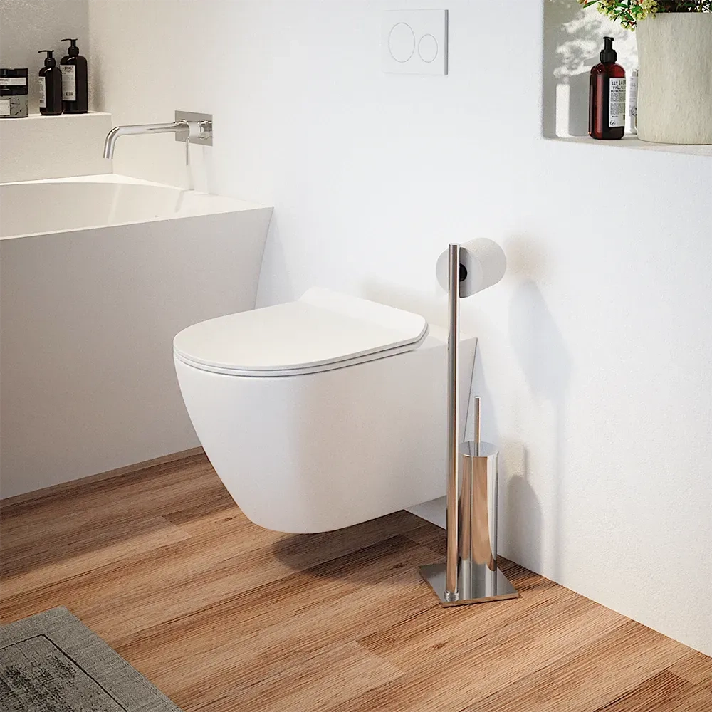 Vaso sospeso tornado silent flush in ceramica bianco lucido con copri-wc soft-close | Sydney